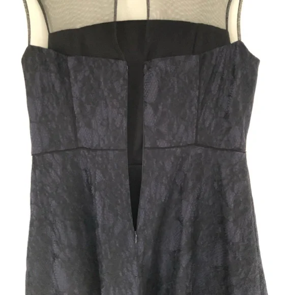 Adriana Papell laced blue and black dress 12 - Picture 6 of 7